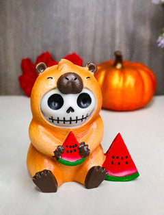 Furrybones Adorable Capybara With Watermelon Skeleton Figurine Furry Bones-2
