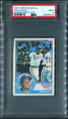 1983 Topps Baseball Unopened Grocery Cello Pack PSA 9 Brett Top *6813-1