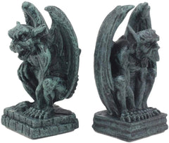 Gothic Notre Dame Guardian Mini Gargoyle Statue Set of 2 Miniature Fairy Garden-4