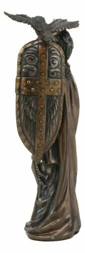 Greek Goddess Athena Wearing Helmet With Spear Aegis Shield And Owl Statue Decor-4
