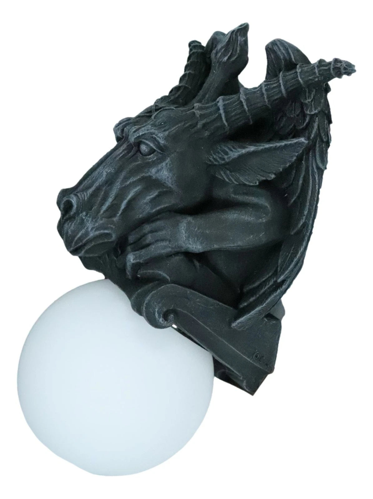 Lámpara de pared pequeña con sigilo de gárgola y pentagrama de cabra sabática de Baphomet