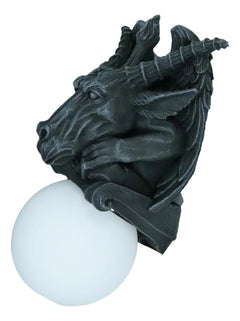 Lámpara de pared pequeña con sigilo de gárgola y pentagrama de cabra sabática de Baphomet-2