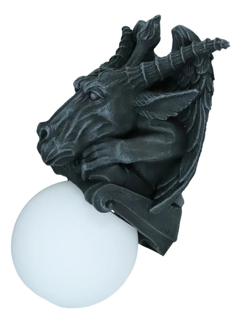 Lámpara de pared pequeña con sigilo de gárgola y pentagrama de cabra sabática de Baphomet-2