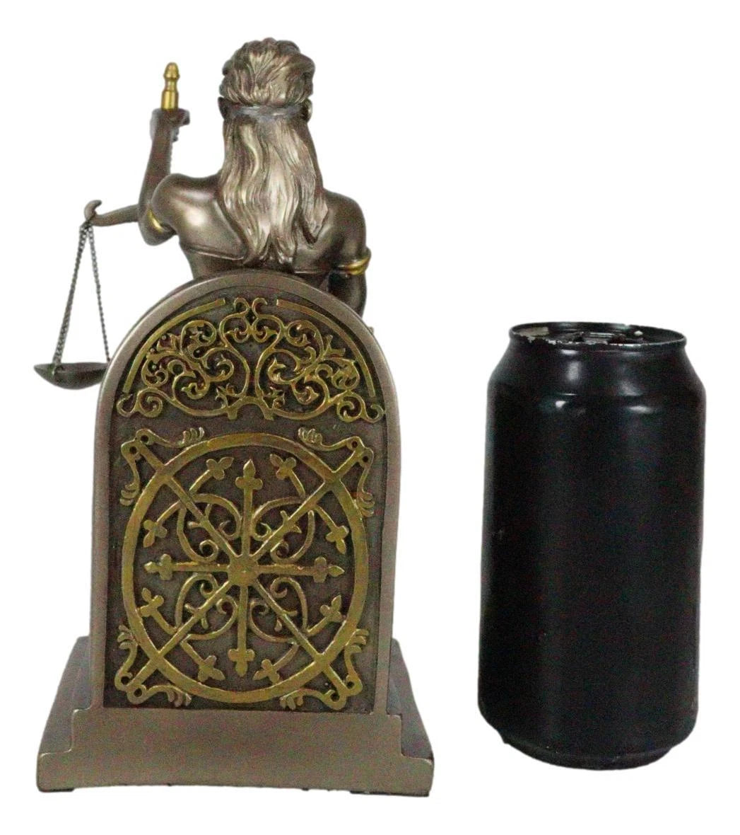 Seated Lady Justice Statue 8"Tall Greek Goddess La Justica Dike Figurine-3