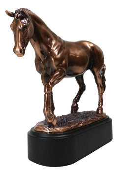 Hanoverian Mare Horse Walking The Pasture Bronze Electroplated Figurine Statue-3