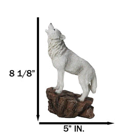 Woodlands Wildlife Mystical Alpha Gray Wolf Howling to The Moon Figurine Decor-3