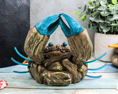 Ocean Marine Pincer Crab with Sea Shells Resin Decorative Figurine 7.25" L-1