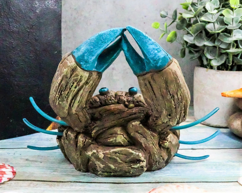 Ocean Marine Pincer Crab with Sea Shells Resin Decorative Figurine 7.25" L-1