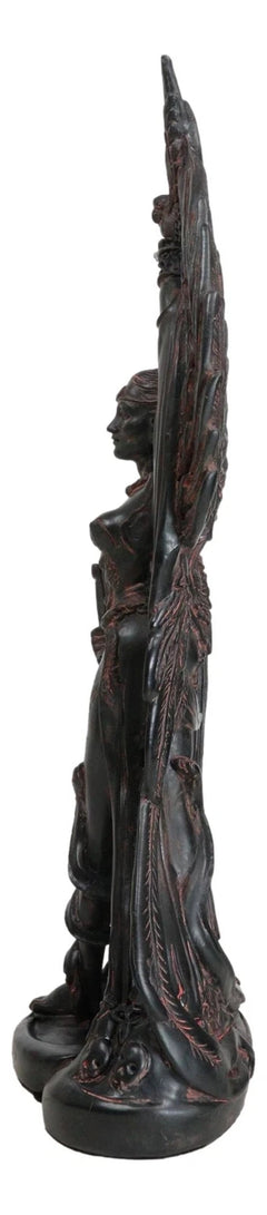 Morrigan Statue, 12" Celtic War Goddess Phantom Queen Triple Goddess Valkyrie Figurine for Shelf, Mantle, Home, or Gothic Fantasy Decor-3
