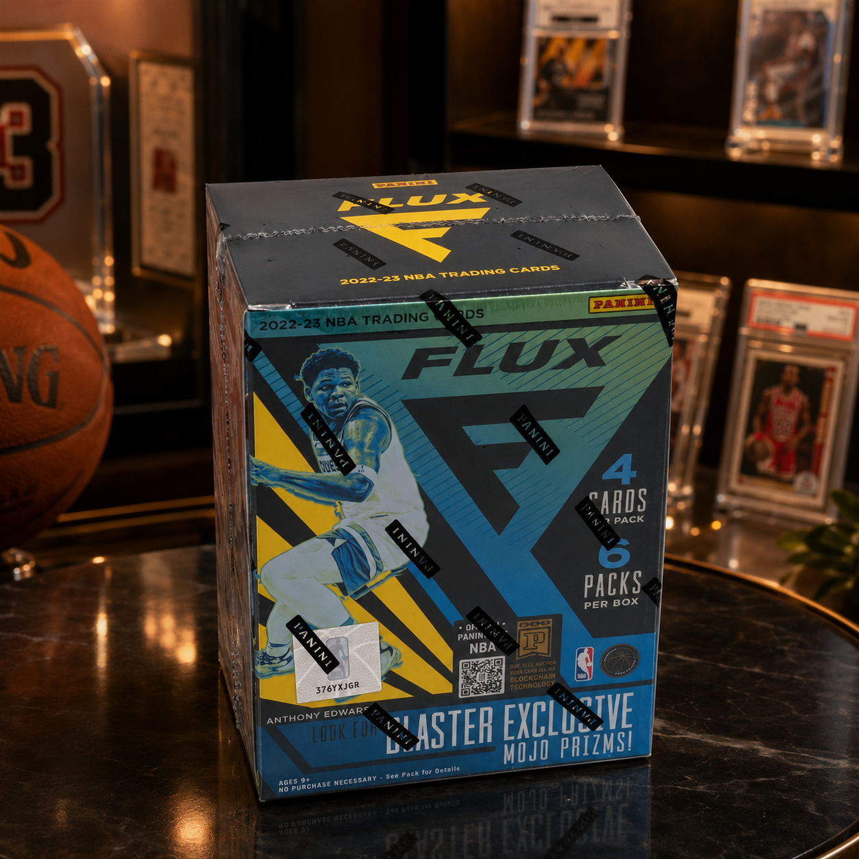 Flux Basketball Cards 2022-23 Panini Blaster Box, 24 Cards, 6 Factory Sealed Packs, Mojo Prizms And Time Flux Inserts Possible