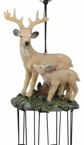 Deer Wind Chime Doe With Fawn Deer Family Decorative Wind Chime Patio-2