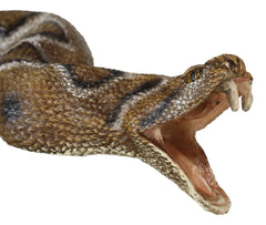 Realistic Attacking Coiled Diamondback Rattlesnake With Fangs Bared Figurine-3