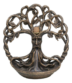 Ethereal Forest Celtic Greenman Ent Tree Of Life Backflow Incense Cone Burner-2