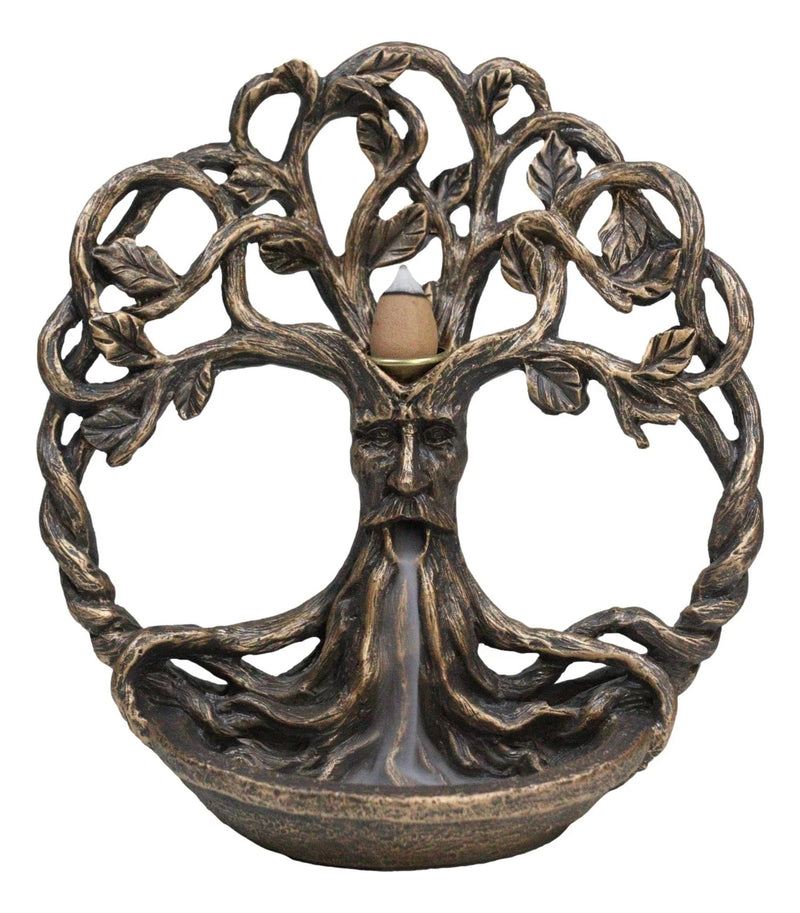 Ethereal Forest Celtic Greenman Ent Tree Of Life Backflow Incense Cone Burner-2