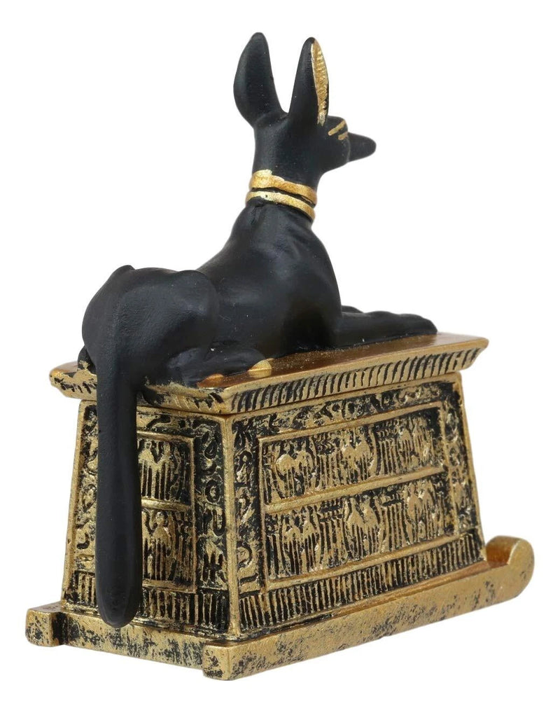 Egyptian God Hieroglyphic Anubis Dog Egyptian Miniature Cartouche Box-4