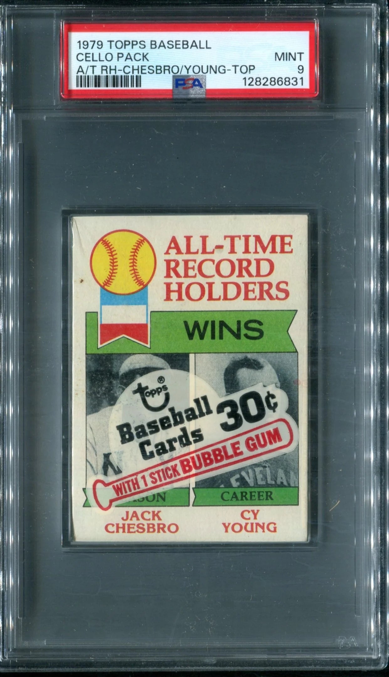 1979 Topps Baseball Unopened Cello Pack PSA 9 Chesbro / Young Top *6831-1