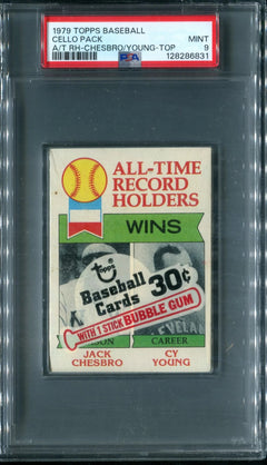 1979 Topps Baseball Unopened Cello Pack PSA 9 Chesbro / Young Top *6831-1
