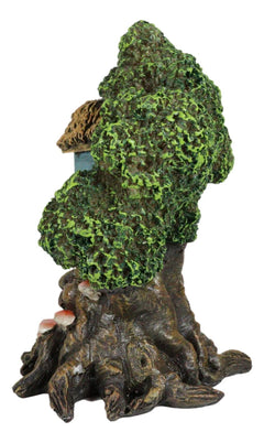 Forest Ent Greenman Cottage Blue Nook Tree House Statue With Mushroom Conk Steps-5