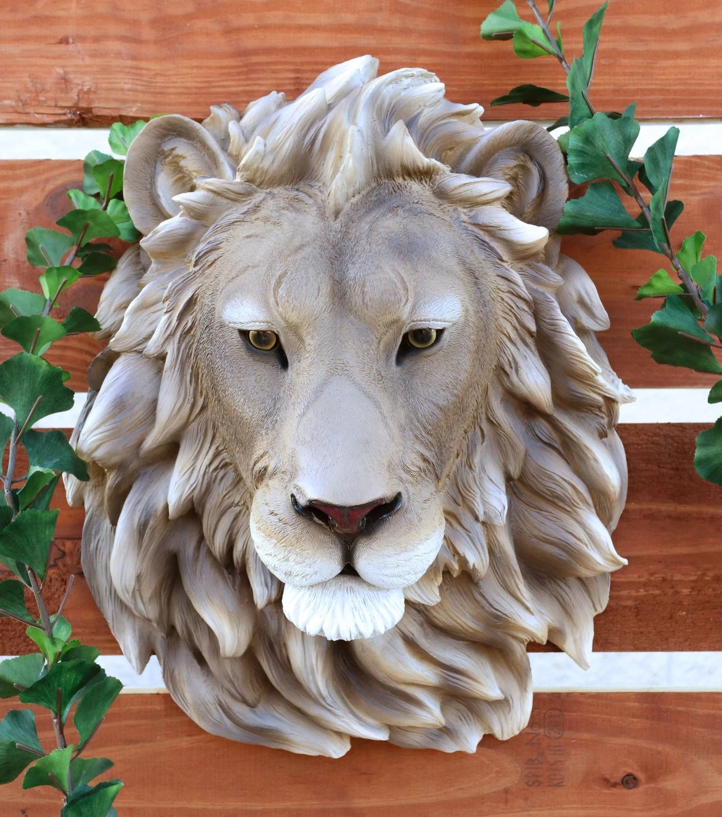 Lion Head Wall Decor Plaque 16" Tall Taxidermy Art Decor Sculpture