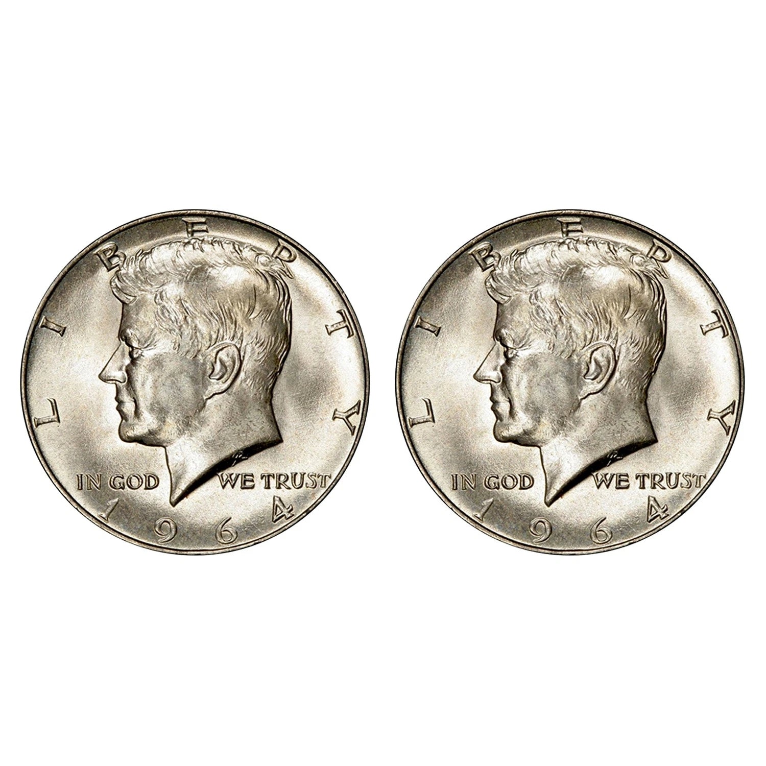 $1 Face 90% Silver 1964 JFK Kennedy Half Dollars Brilliant Uncirculated BU
