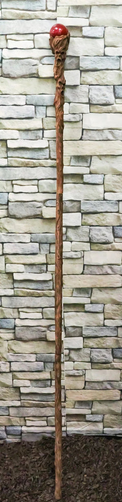 Twisted Tree Whispering Ghosts Skull Decorative 67"L Prop Cosplay Staff Cane-1