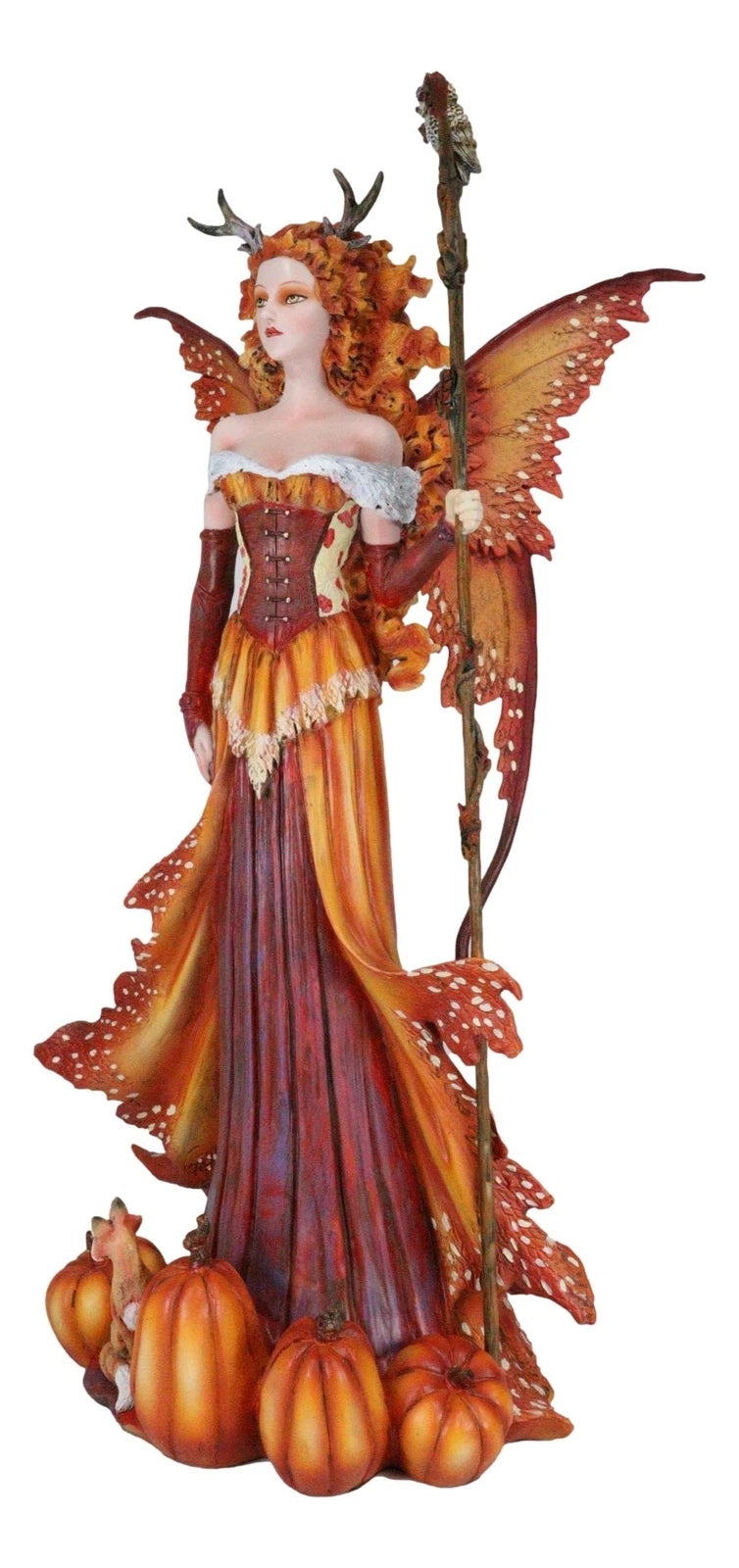Amy Brown Pumpkin Queen Autumn Fairy Statue 17.5" Tall Fantasy Faery-3