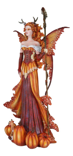 Amy Brown Pumpkin Queen Autumn Fairy Statue 17.5" Tall Fantasy Faery-3