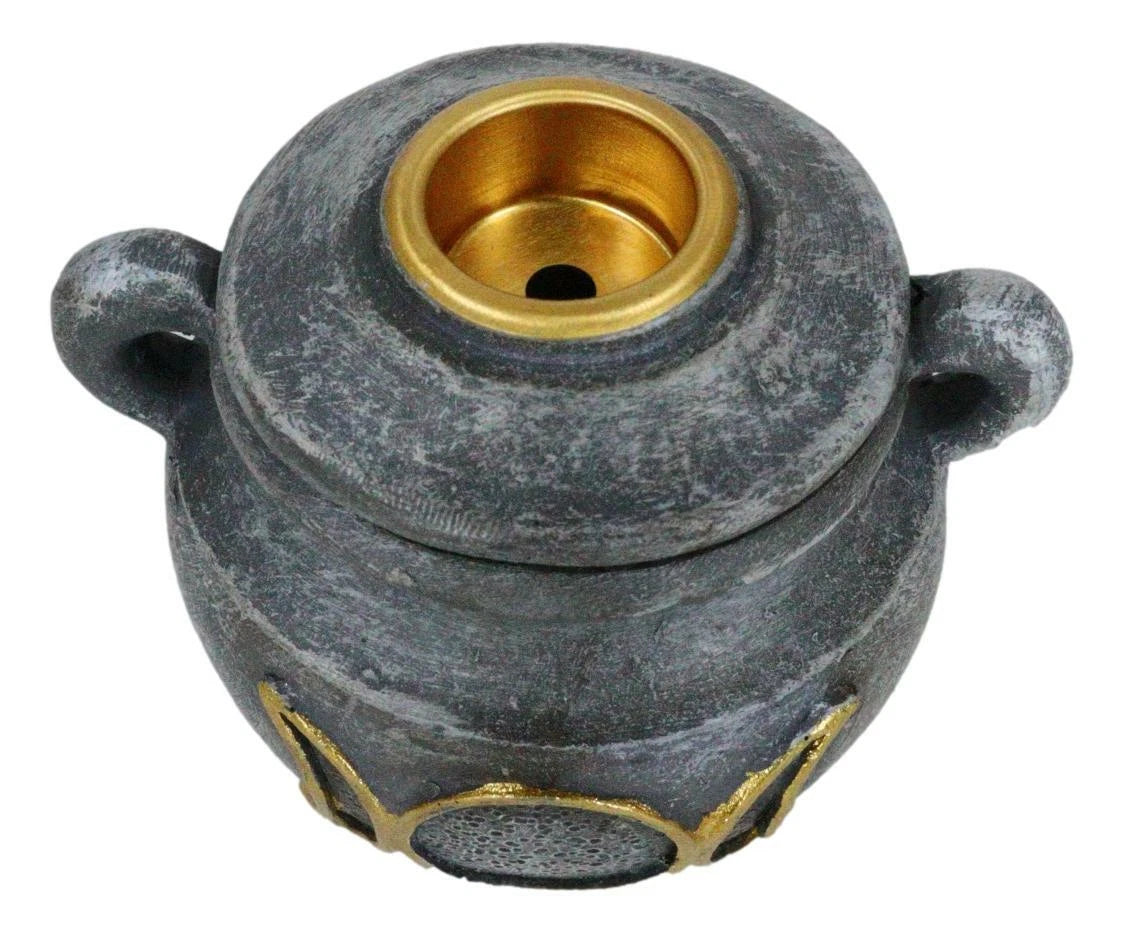 Witchcraft Wicca Triple Moon Goddess Cauldron Backflow Incense Holder Figurine-3