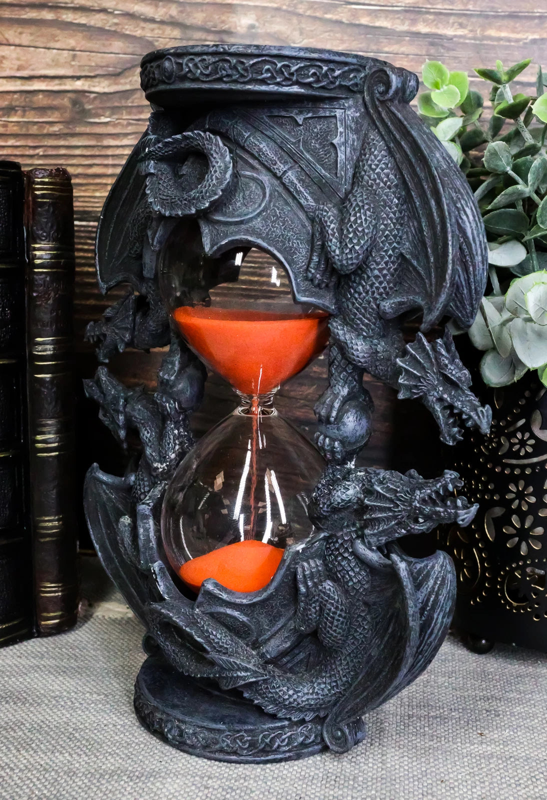 Gift Invertible Four Elemental Dragons Figurine Dragon Hourglass Sandtimer-4