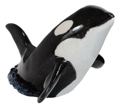 Nautical Ocean Marine Breaching Orca Killer Whale Wine Bottle Holder Statue-2
