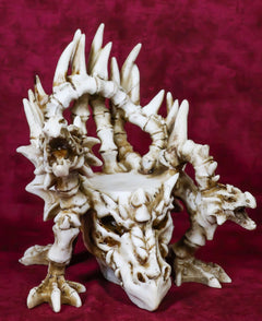 Legendary Arthurian Merlin Dragon Skulls Bones Skeletons Throne Chair Figurine-1