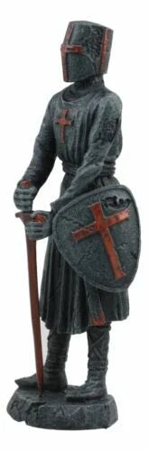 Holy Roman Empire Crusader Knight With Sword And Shield Statue Suit Of Armor-2