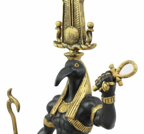 Egyptian God Ibis Headed Thoth Holding Was& Ankh Patron Of Knowledge-4