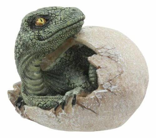 Figura de huevo de dinosaurio depredador de la era jurásica, cría de velociraptor de 10 cm de alto-2