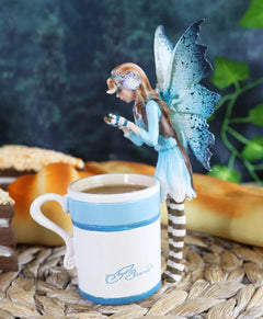 Amy Brown Teacup Creamy Hot Cocoa Whimsical Fairy Figurine 6"H-1