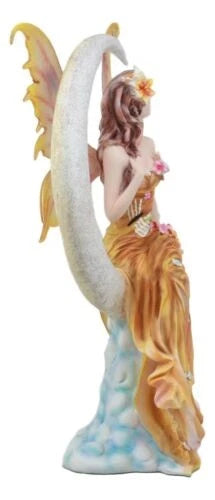 Nene Thomas Art Celestial Crescent Moon Earth Elemental Floral Fairy Statue 11"H-3