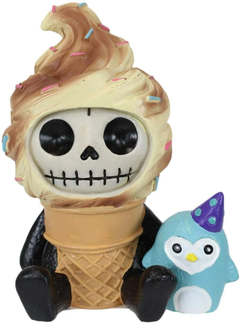 Furry Bones Sweet Tooth Ice Cream Swirl On Sugar Cone Skeleton Figurine-2
