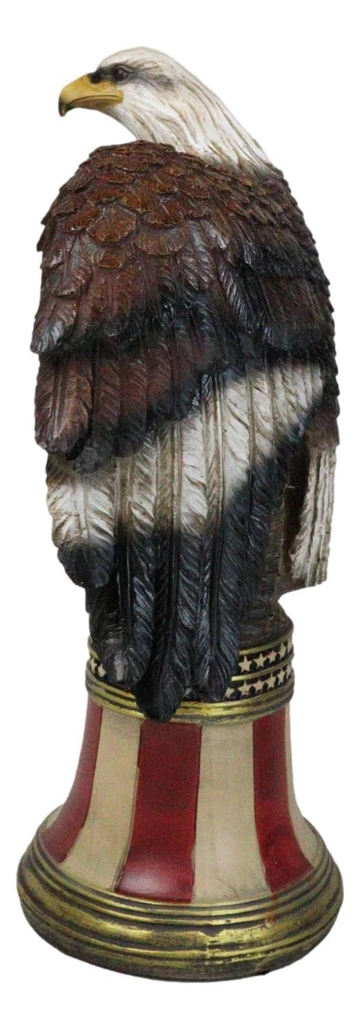 Independence Day American Glorious Bald Eagle Perching On Liberty Bell Figurine-3
