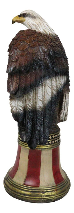 Independence Day American Glorious Bald Eagle Perching On Liberty Bell Figurine-3