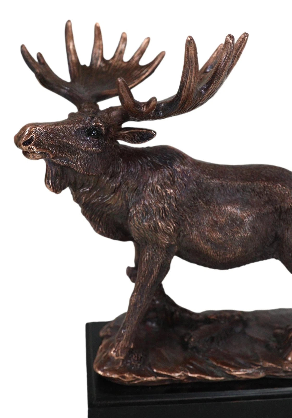 The Emperor Wild Elk Bull Moose Statue Bronze Electroplated Figurine With Base-3