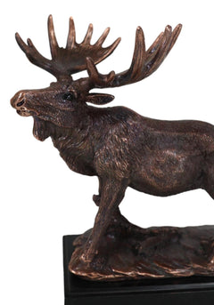 The Emperor Wild Elk Bull Moose Statue Bronze Electroplated Figurine With Base-3