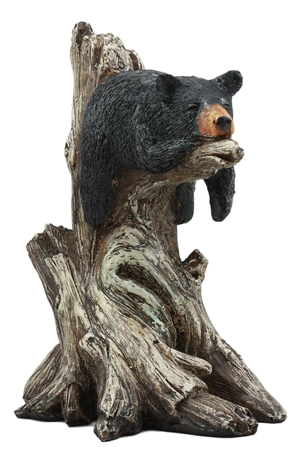 Lazy Days Of Summer Black Bear Sleeping On Tree Branch Statue-5