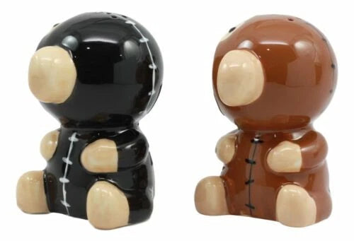 Furrybones Twins Voodoo Skeleton Monkeys Ceramic Salt Pepper Shakers Set-5