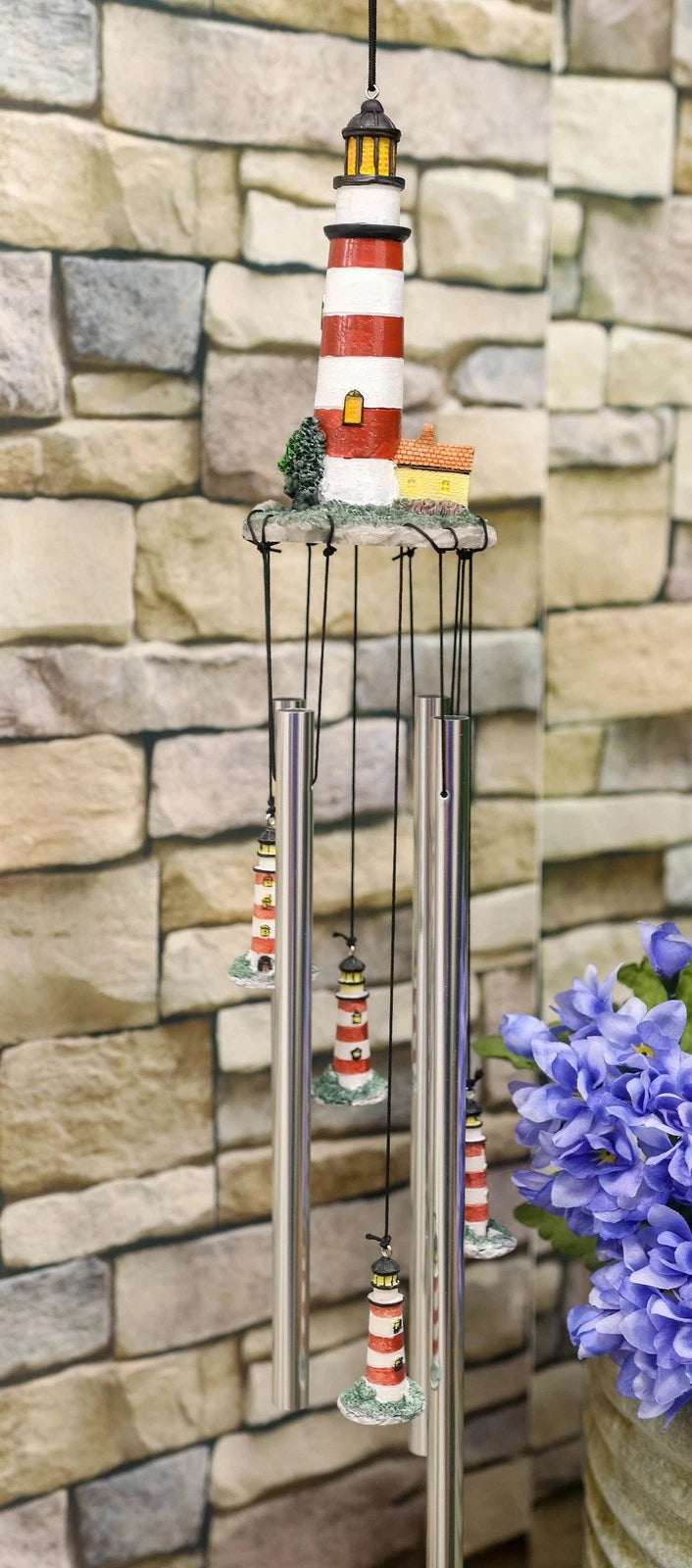 Assateague Islands Lighthouse Nautical Beacon Resonant Relaxing Wind Chime Patio