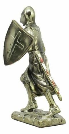 Medieval Holy Roman Empire Crusader Knight In Battle Statue Suit Of Armor Decor-4