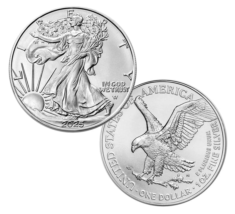 Moneda American Silver Eagle brillante sin circular de $1 de 2025-3