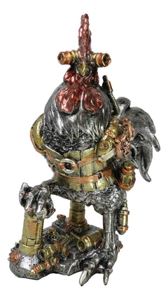 Steampunk Gearwork Robotic Cyborg Rooster Chicken In Battle Armor Figurine-7