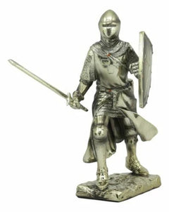 Medieval Holy Roman Empire Crusader Knight In Battle Statue Suit Of Armor Decor-5