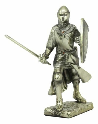 Medieval Holy Roman Empire Crusader Knight In Battle Statue Suit Of Armor Decor-5