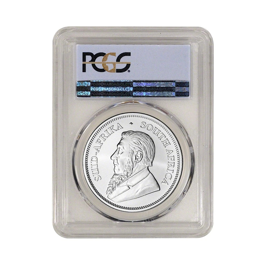 Moneda Krugerrand de plata de Sudáfrica 2018 de 1 oz, 1 Rand MS69 PCGS - Primera acuñación